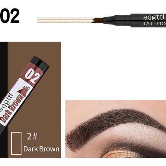 Pigmentované dlouhotrvající voděodolné tekuté pero na obočí Vytvořte přirozený make-up na obočí Professional Micro 4 Point Brow