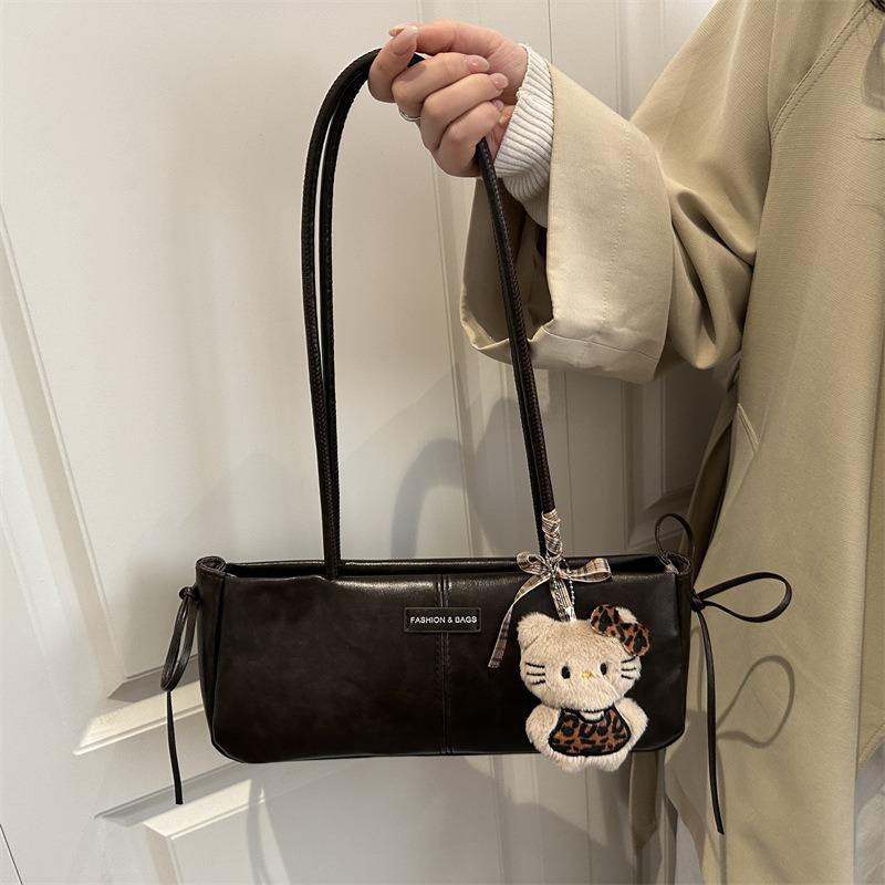 Commuter Retro Niche Leopard Print Bag Women's New Fashion Shoulder Underarm Bag High-end Portable Baguette Bag