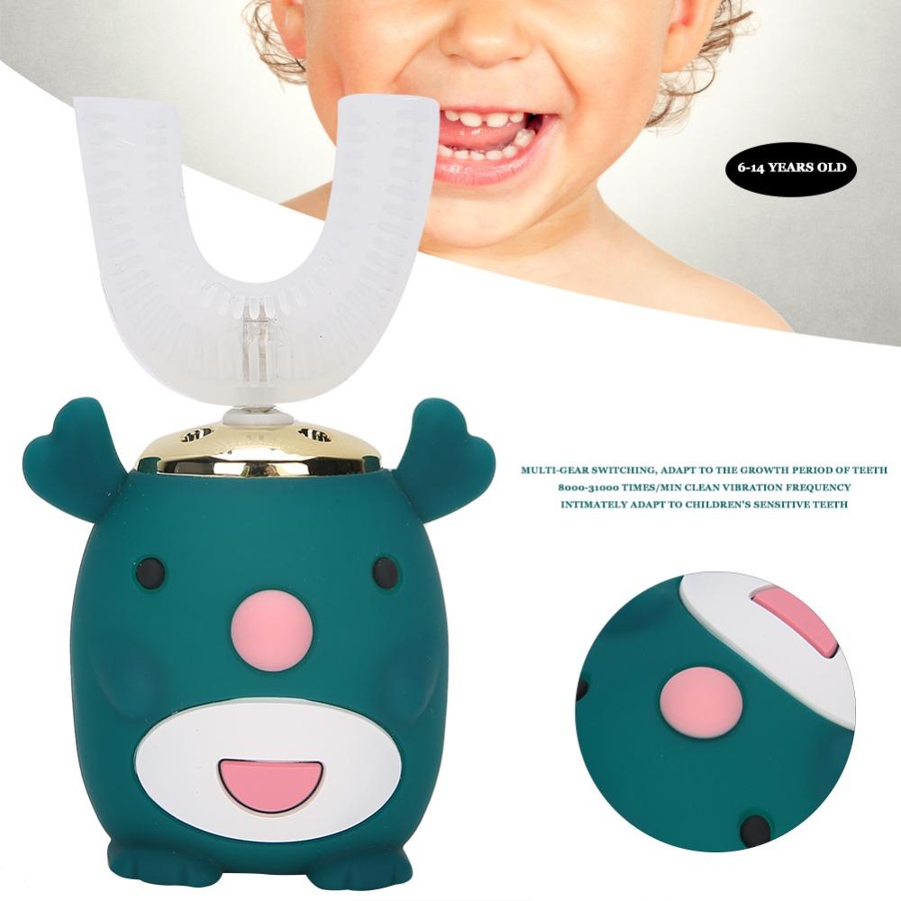 Rechargeable U-Shaped Toothbrush 360 Degree Rotation Kids Electric Toothbrush  Travel