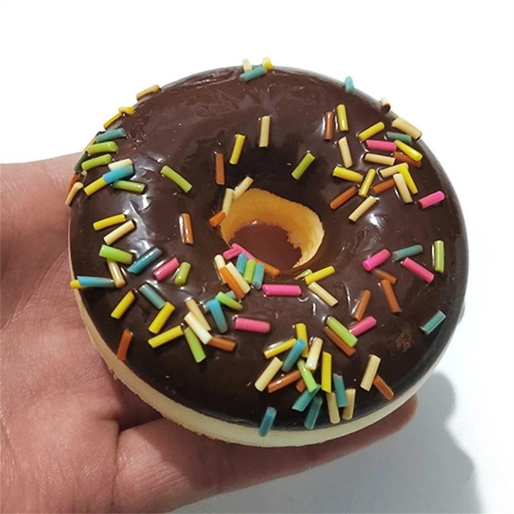6.2cm/2.4in Artificial Donut Donut Cone Toy Simulation Cake Simulation Donuts Squeeze Toy