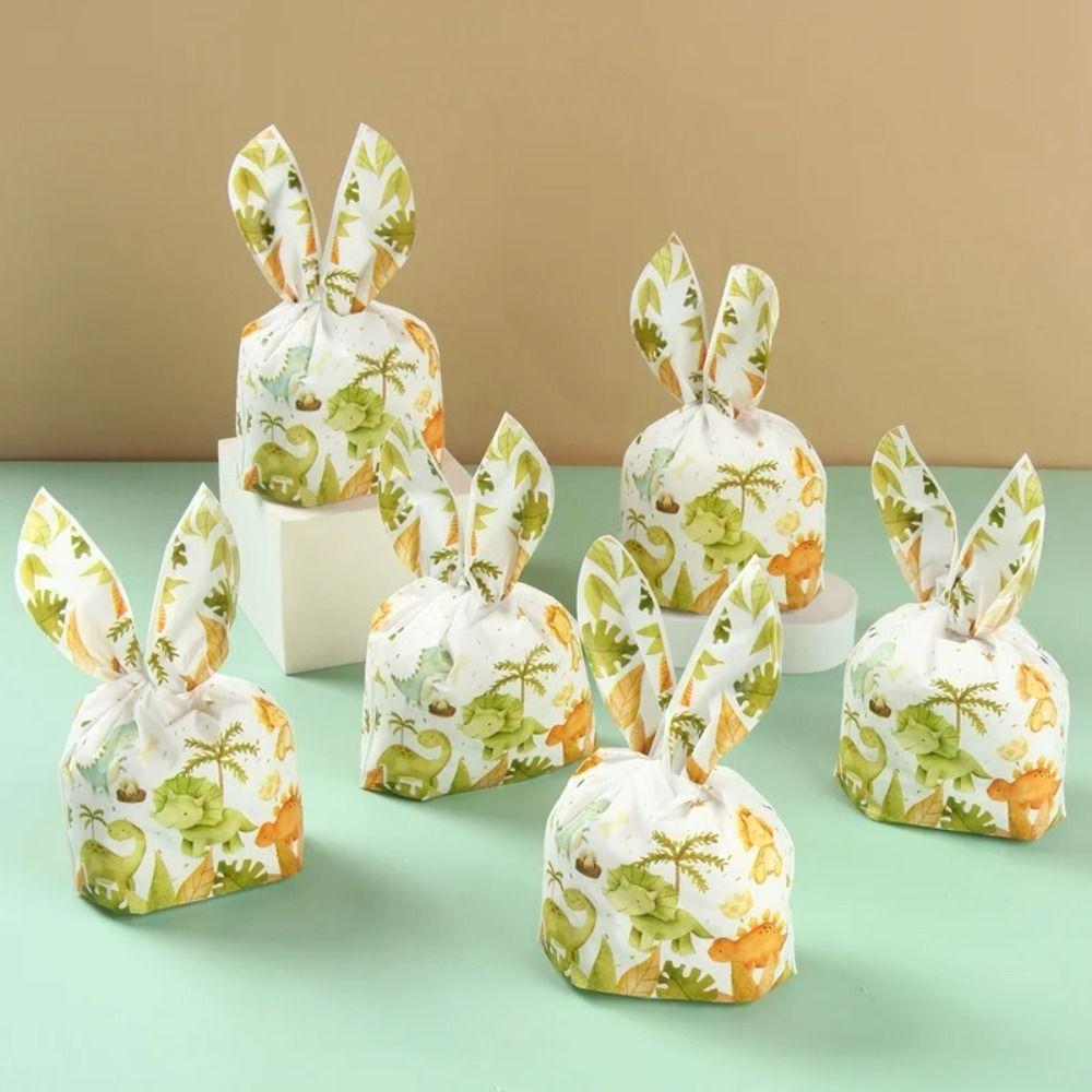 50Pcs Party Favors Cookie Candy Bags Carton Snack Packing Supplies Rabbit Ear Bags Easter Party