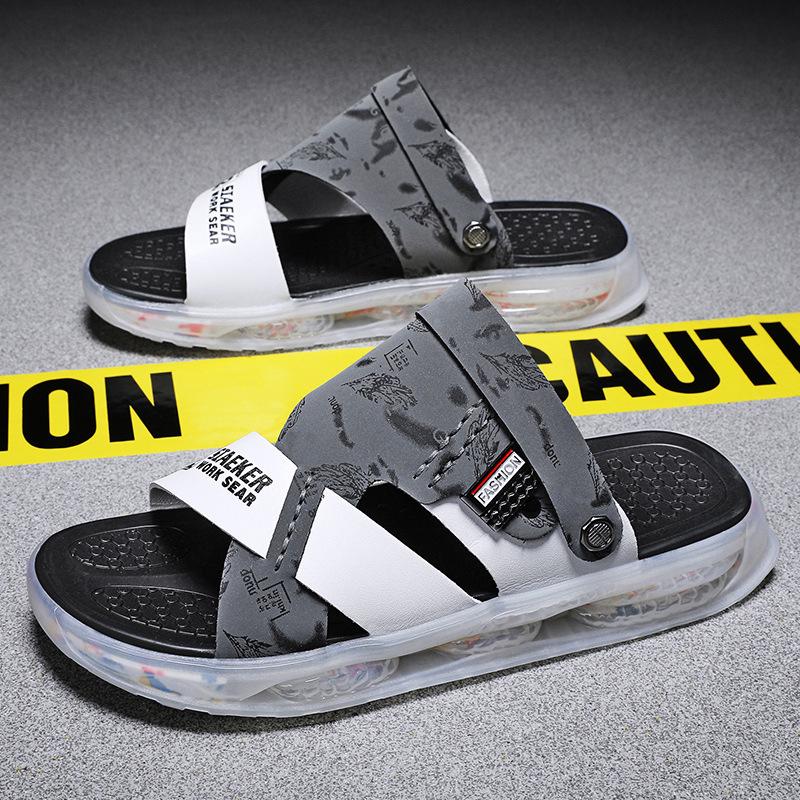 

Men s shoes sandals slippers dual-purpose 2024 new summer platform beach shoes casual versatile open-toed cool slippers 44 сірий колір
