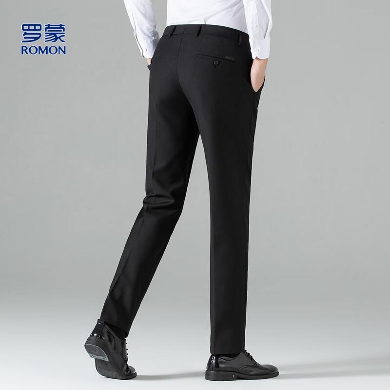 Luomeng Men's Business Casual Straight-Leg Trousers