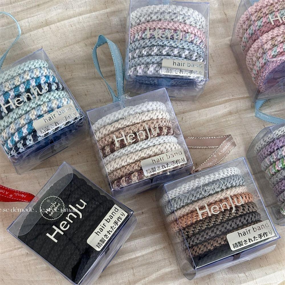 8pcs/Set Hair Tie Basic Hair Rope Set Ponytail Holder Colorful Hair Scrunchies  Spring Summer