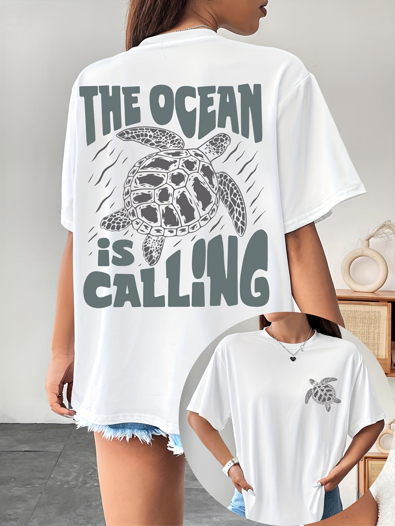 2026 New Fashion Unisexs TShirt The Ocean Is Calling Printed Unisexs TShirt Unisexs And Unisexs Summer Daily Casual T Shirt M