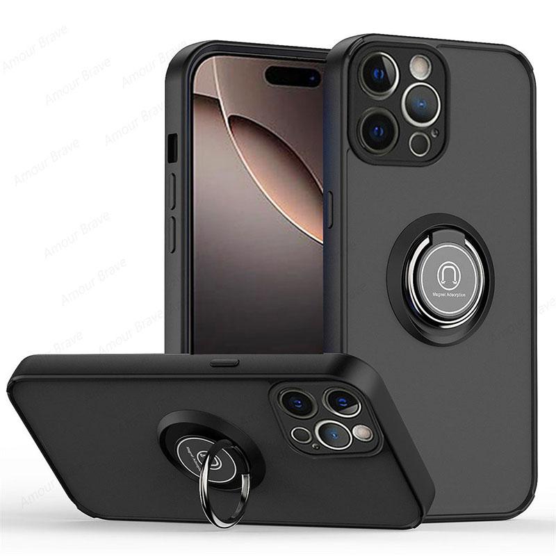 Magnetic Shockproof Case For IPhone 16 14 11 12 13 15 Pro Max Mini X XR 16Plus Ring Holder Cover For Iphone 17 Pro Max Air Cases