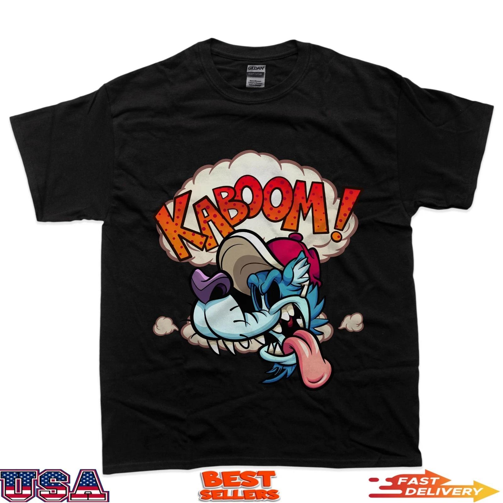 Retro Cartoon Wild Wolf Streetwear T-Shirt L