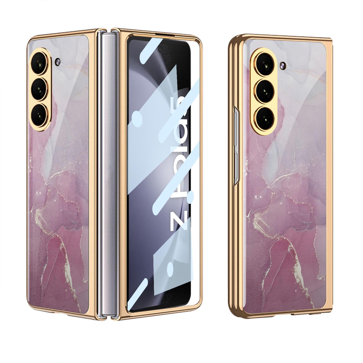 

Роскошный чехол из гальванизированного стекла для Samsung Galaxy Z Fold 7 6 5, чехол с задней панелью из расписного стекла и пластиковой крышкой для Galaxy Z Fold 6 For Samsung Galaxy Z Fold6