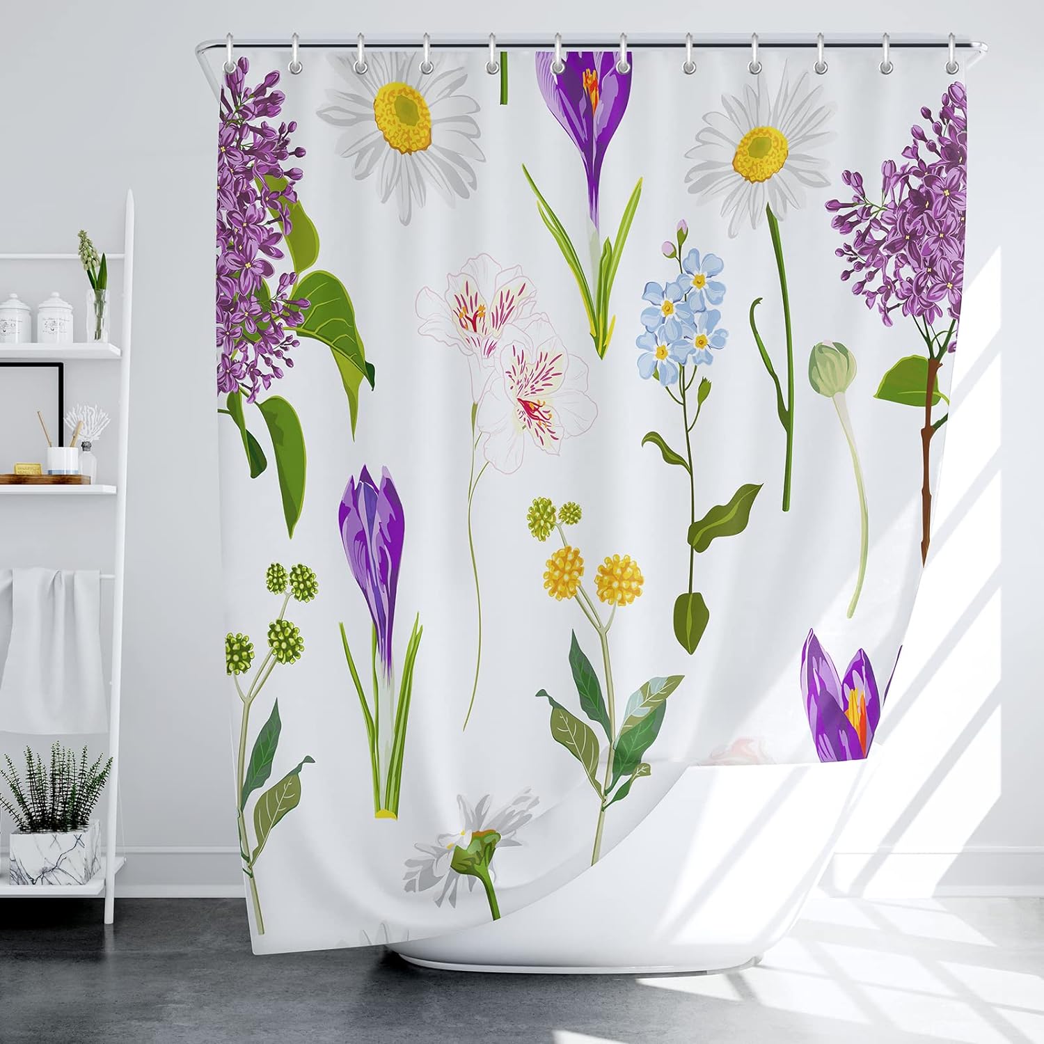 Rideau De Douche Fleur De Cerisier Bonhause - 180x200 Cm - Polyester Imperméable Anti-moisissure