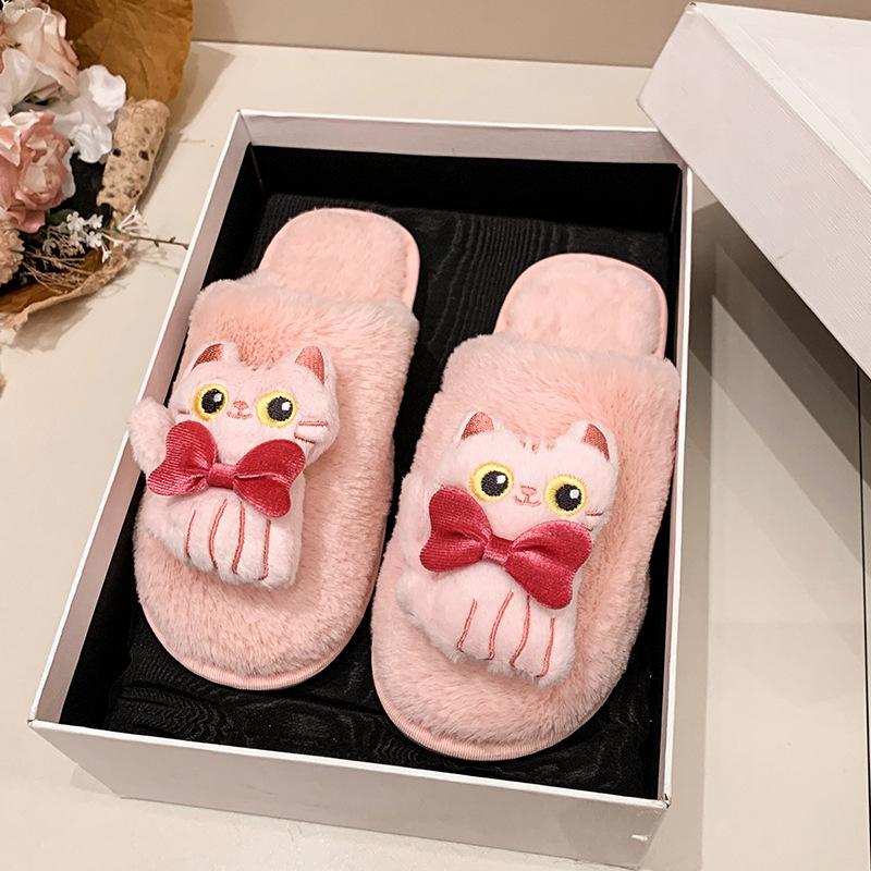 

Женские мультяшные плюшевые тапочки баотоу с мягкой подкладкой, теплые зимние, на толстой подошве, домашние тапочки на платформе, повседневная обувь для ходьбы в помещении, снежные хлопковые тапочки 41