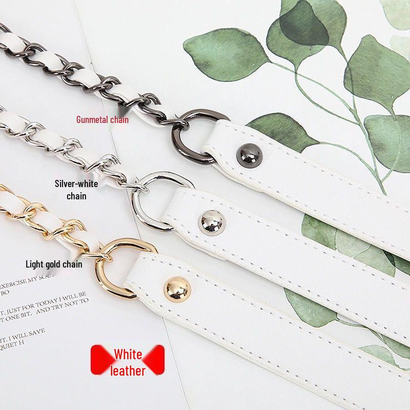 Women's Leather Crossbody Bag Strap - Versatile, Durable Metal Chain, Fade-Resistant, Sold Separately.