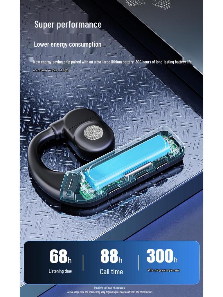 V59 Wireless Single Ear Bluetooth Earphone with Long Battery Life and Digital Display