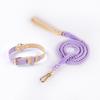 2025 Hot Eco-Friendly Soft  Breathable Leather Modern Dog Collar with Leashes Set For Pets