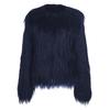 Women's Faux Fur Jacket Warm Plush Round Neck Coat Autumn Winter Long Sleeve