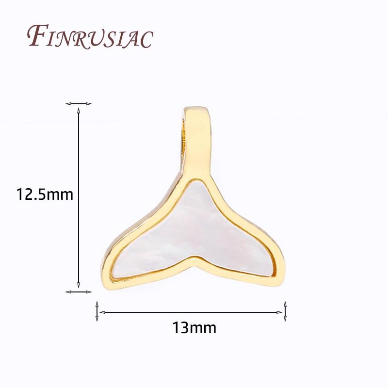 Flera typer DIY Smyckestillverkning Berlocker 18K Guldpläterad Mässing Inlagd Snäcka Berlocker För Halsband Smyckesmaterial