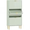 Elegant Three-Drawer Shoe Cabinet - Light Green