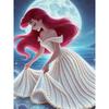 Disney ציור פנינים אריאל ליל ירח שמלת כלה אמנות יצירתית 5D נוף מרהיב מלא ברק יצירה קישוט קיר לבית DIY בעבודת יד מתנה