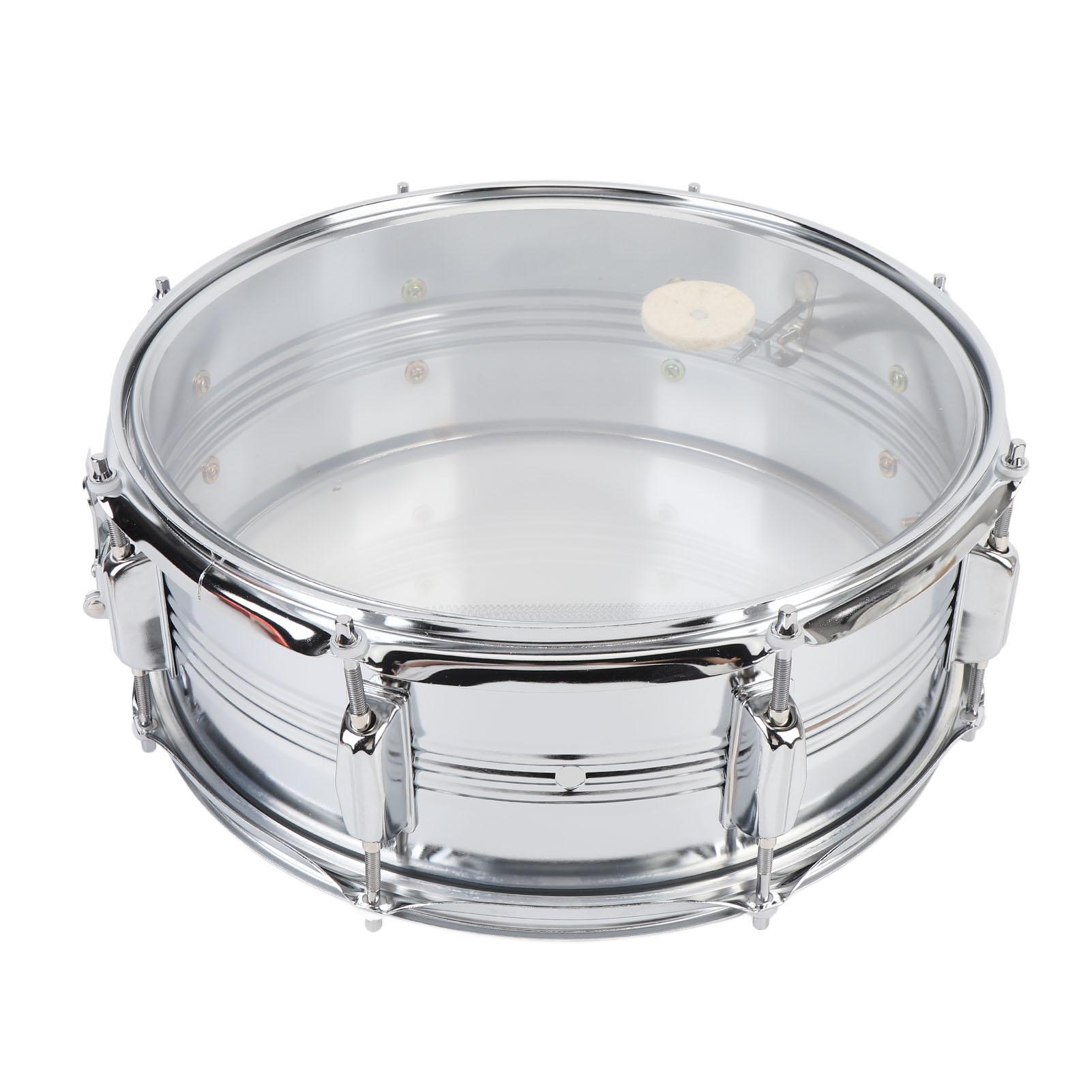 

Snare Drum 14.6 X 6in Transparent Shoulder Strap Beginner Practice Snare Drum for Performance