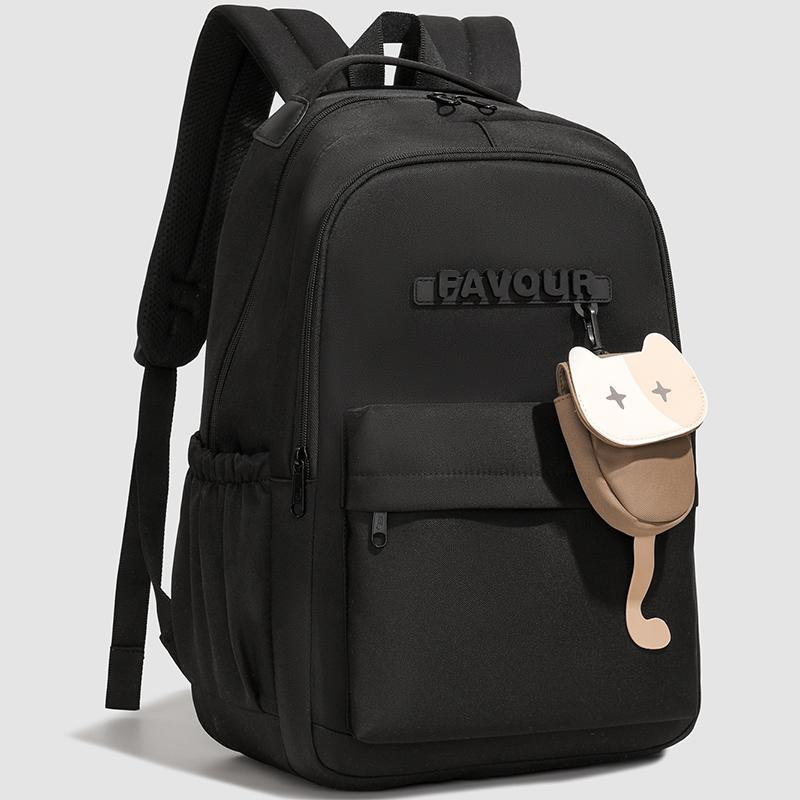 

Рюкзак для старшеклассников, легкий, женский, большой вместимости чёрный