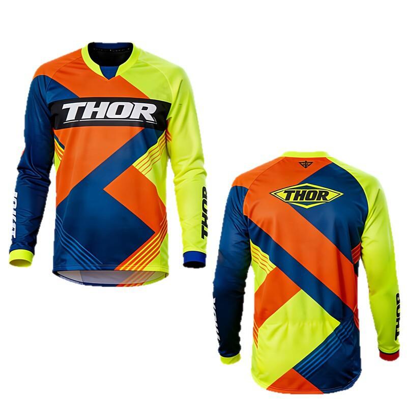 THOR Long Sleeve Mountain Bike Jersey Cycling Apparel Quick Dry Downhill Riding Shirt Men