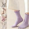 Fashionable Five Toe Socks with Ruffle Design Soft Comfortable for Long Standing Work Travel Friendly Toe Socks