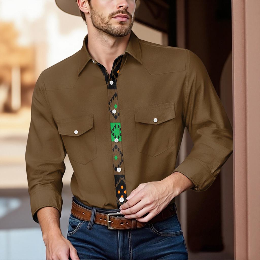 Pánské módní s klopou a krátkým rukávem ležérní top délky po ramena