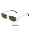 High-End Square Frame Sunglasses - Unisex Metal Hollow Design, Trendy European & American Style