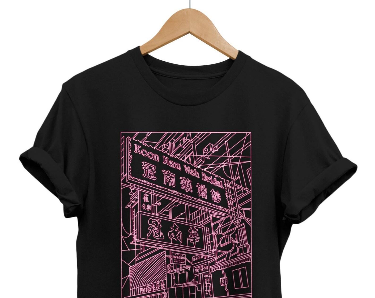 Neon Tokyo T-Shirt: Japanese Streetwear Fashion, Unisex Alt Clothing M
