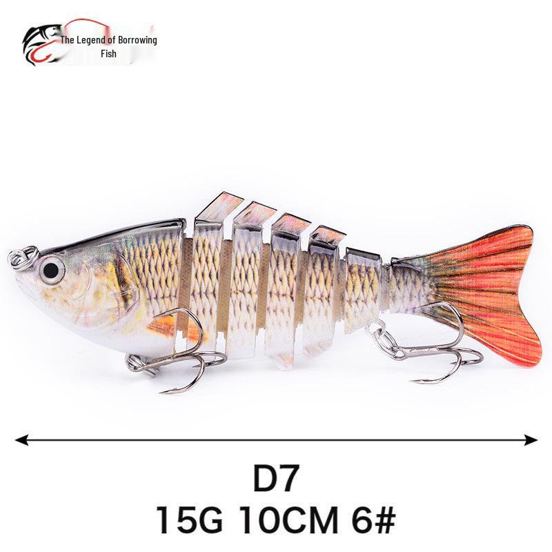 7-Section 10cm Multi-Jointed Fish Bait: Hard Plastic, Artificial, Bionic, Freshwater Lure.