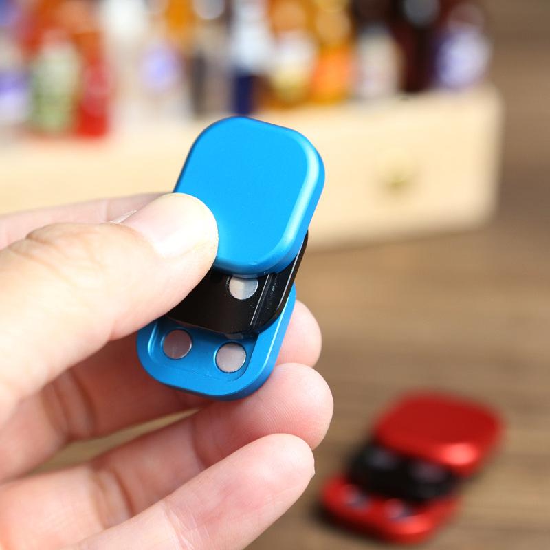 Magnetic Push Card Haptic Coin Mini Fidget Pushing Plate Stress Relief Toy EDC Metal Relieve Anti-Stress Mechanical Slider
