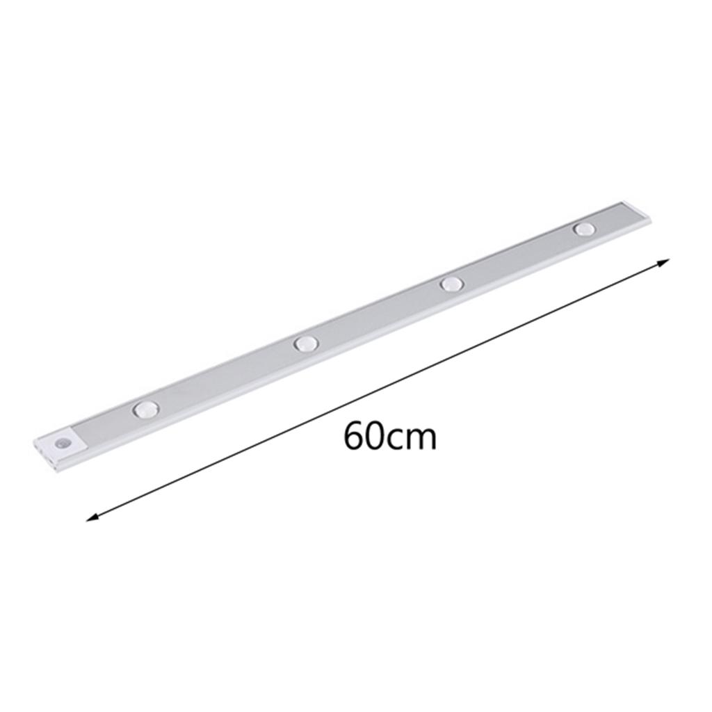 Intelligent LED human body sensor lamp rechargeable lamp cabinet cabinet lamp bar  20CM Space Silver Trichromatic Dimming