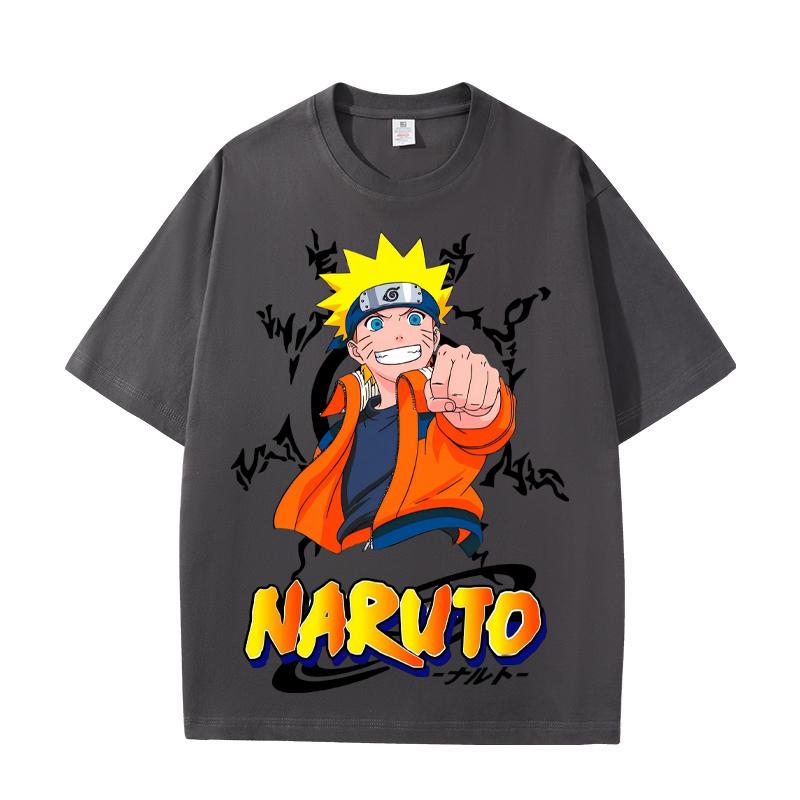Naruto Anime Peripheral Short Sleeved Tshirt Trendy Teenage Loose Clothing Summer New Style Naruto Printed Cotton Short Sleeve