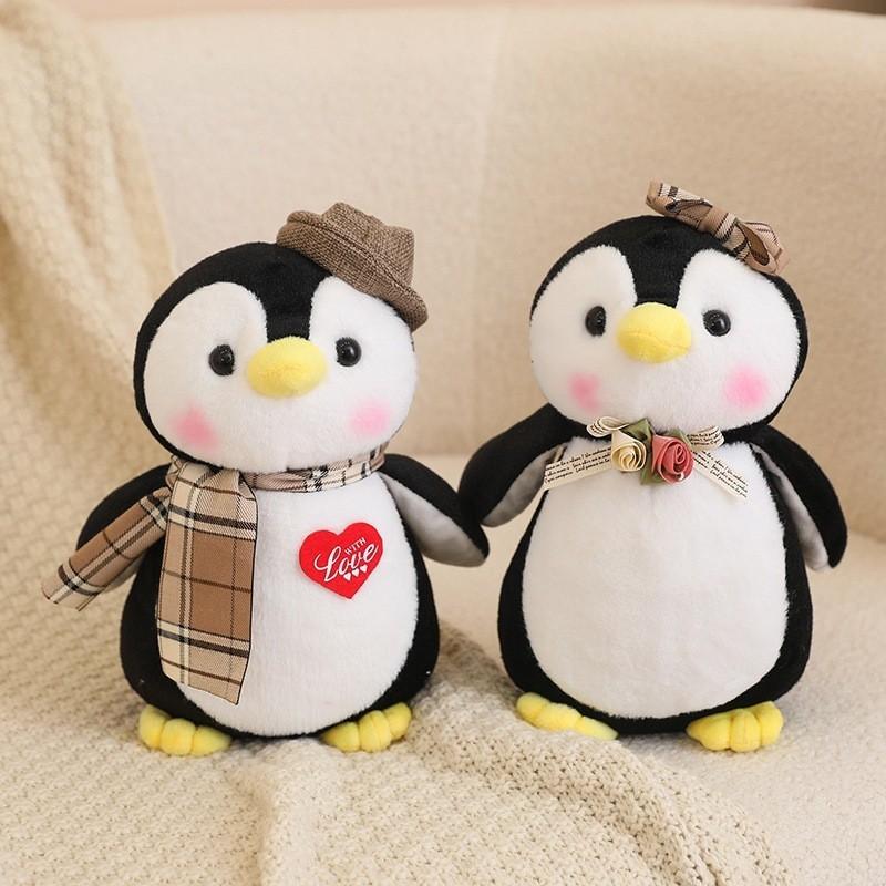 Cute Penguin Plush Toy Set Lovely Couple Penguins Kids Sleep Companion Soft Stuffed Doll Gift 20cm