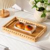 Bamboo Serving Tray with Handle Storage Tray New Water Cup Plate  for Home Living Room
