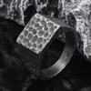 Cuervo, Anillo de Acero de Titanio, Anillo Dominante para Hombre de Negocios, Anillo Geométrico Sólido Simple