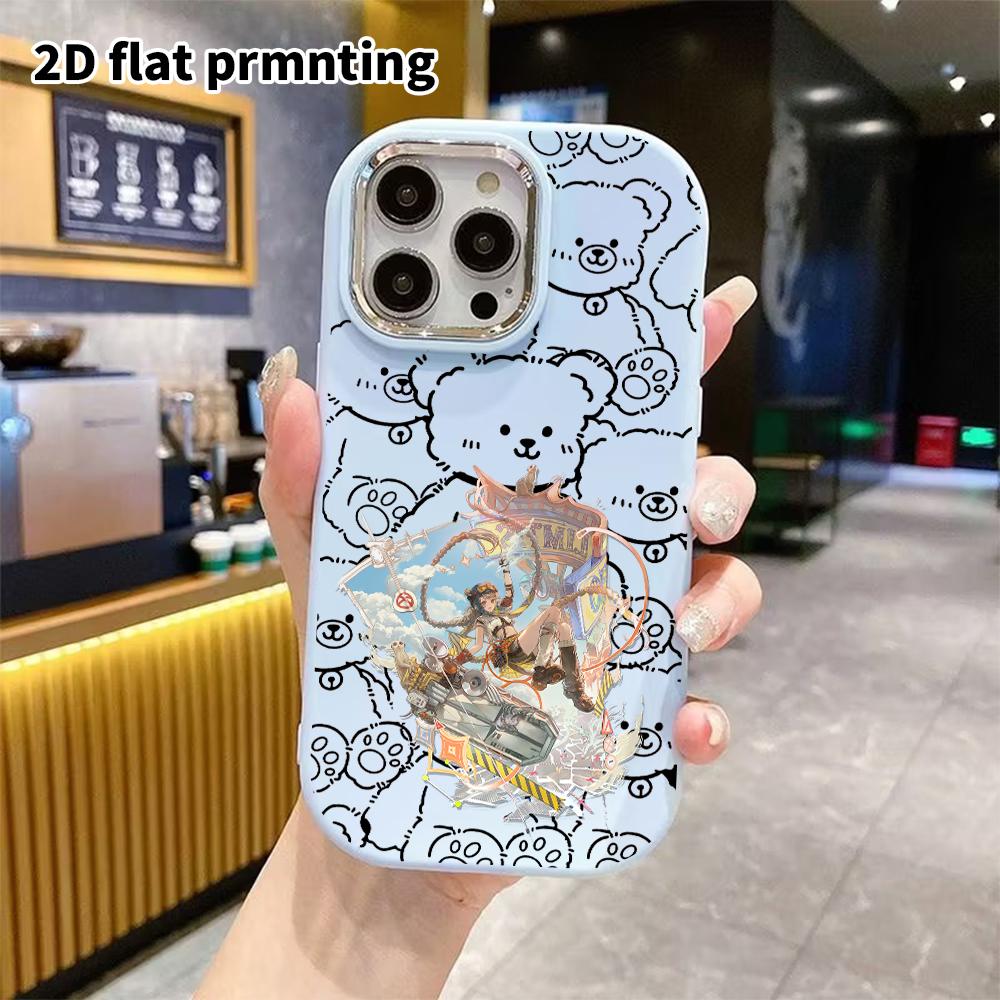 Phone Case: 2D flat design suitable for iPhone 18 17 16 15 14 13 Pro protective case, couple style, braided girl, Christmas and Halloween gift
