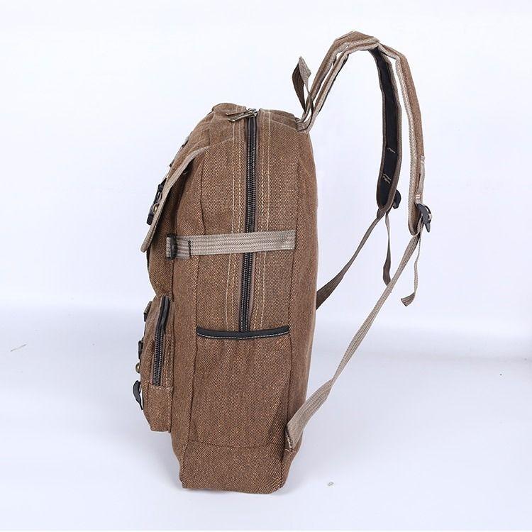 Men's Canvas Backpack with Large Capacity Multifunctional for Outdoor Sports Student Schoolbag Women's Travel Backpack