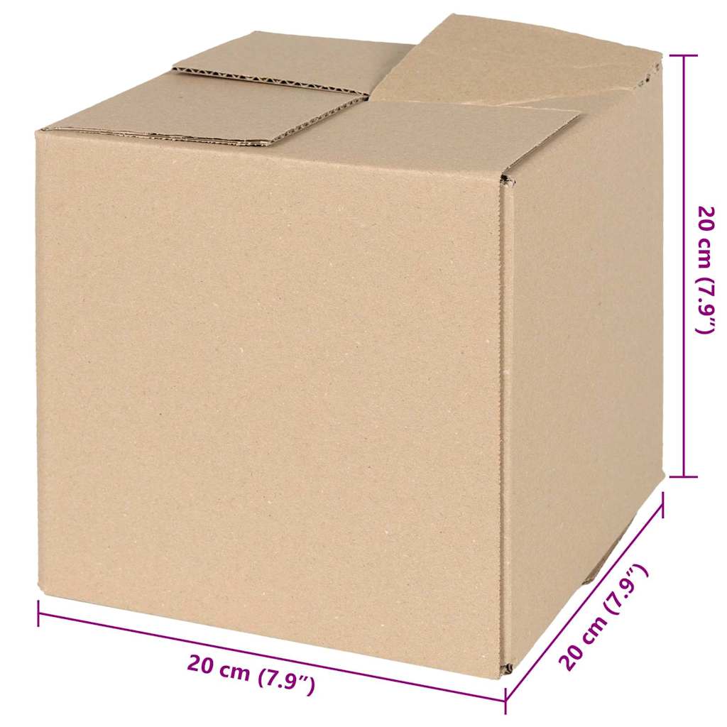 Foldable Storage Box with Storage Capacity 50 pcs Natural Color 20 x 20 x 20 cm Cardboard