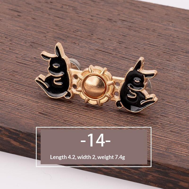 Various Cute Styles No Sew Waist Tightener Buttons Alloy Adjustable for Jeans Skirt Pants Waist Adjustment Accessory