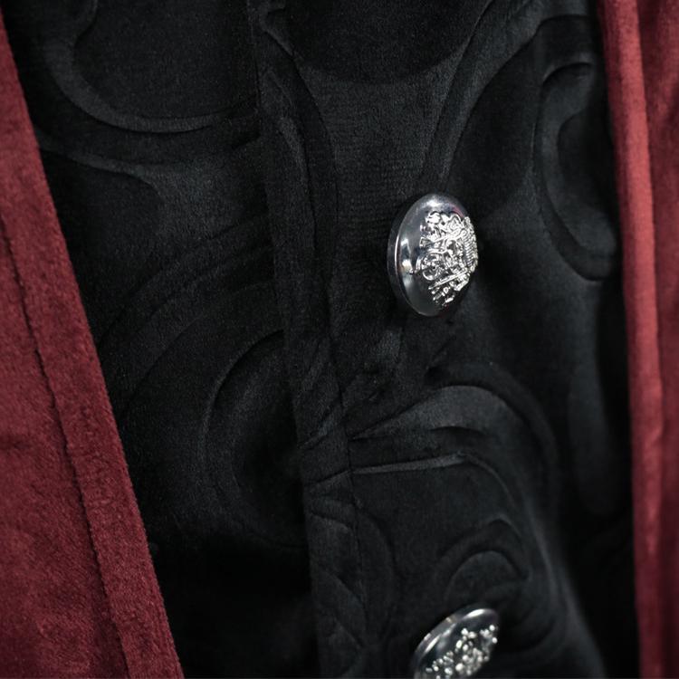 Steampunk Medieval Vintage Burgundy Tailcoat Jacket for Men Renaissance Vampire Gothic Victorian Frock Coat Halloween Costume