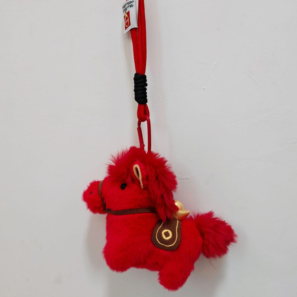 Cute Student Bag Pendant Keychains Year of the Horse Mascot Get Rich Immediately Plush Pony Stuffed Toy Bag Charm