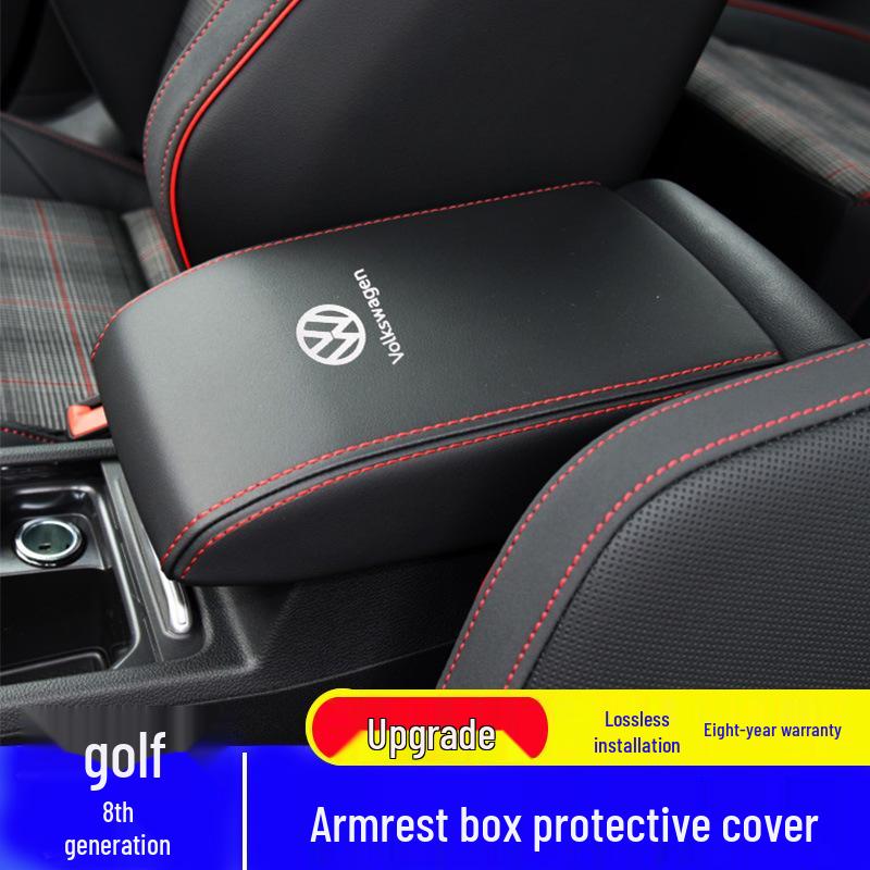 Golf 8 Central Armrest Box Leather Protector Cover (21st Gen)