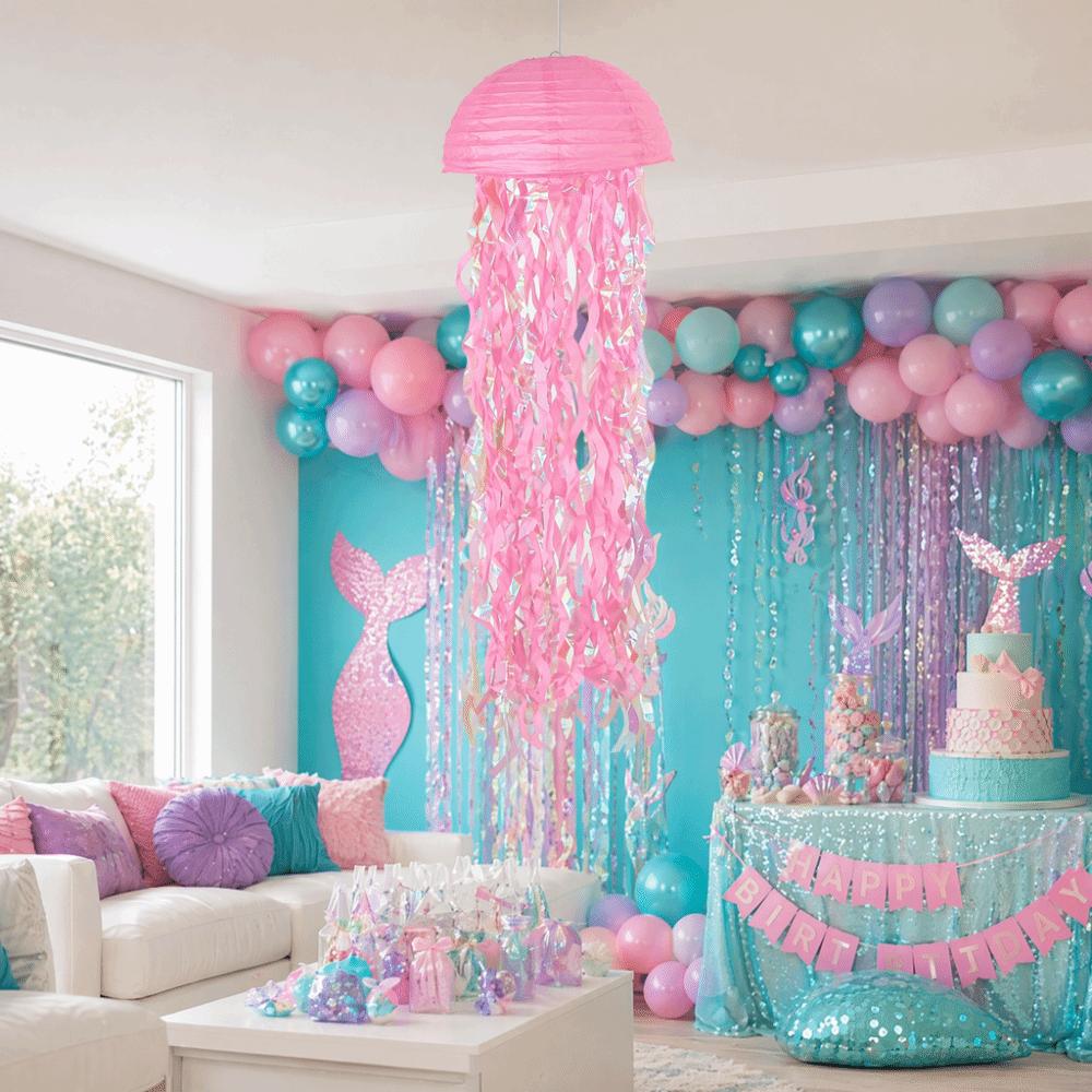 Tassel Design Paper Lanterns Ocean Theme Hanging Lamp Ball Jellyfish Lanterns  Lantern Festival