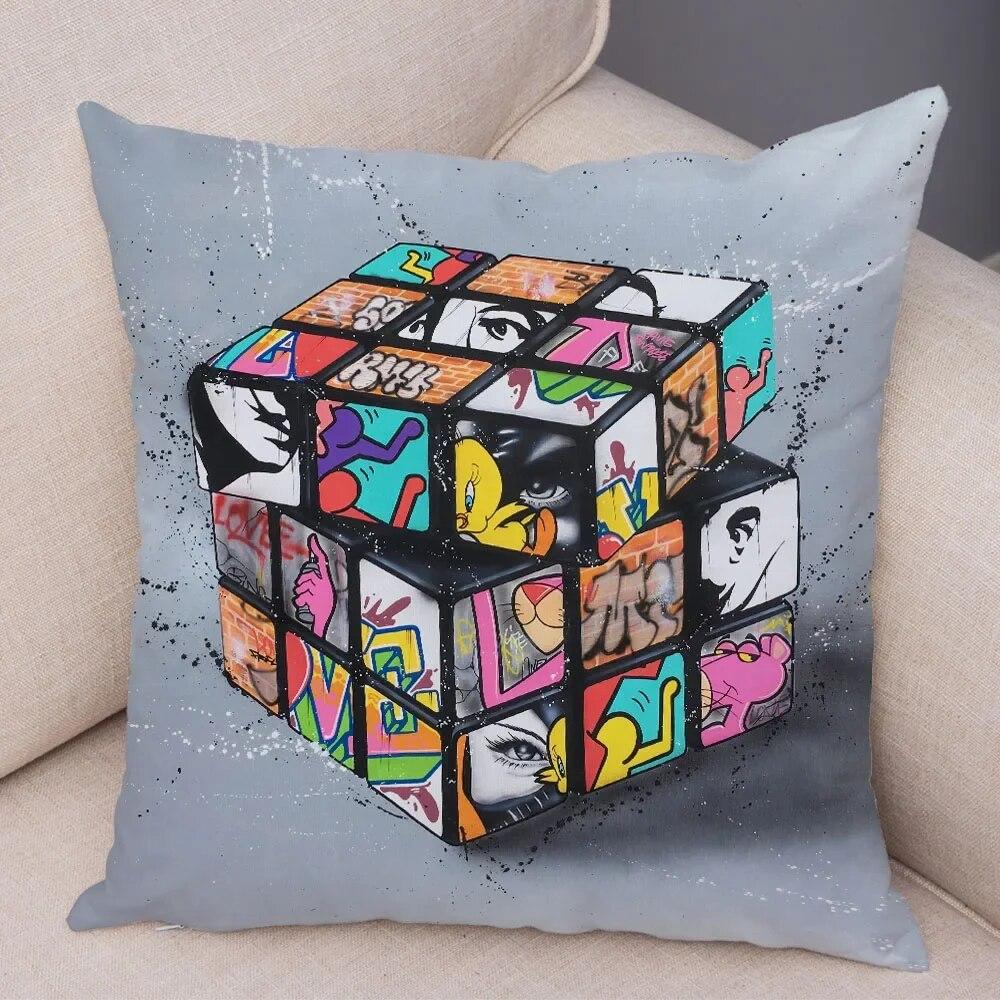 Home Decor Abstract Street Art Animal Cushion Cover Graffiti Gamepad Sofa