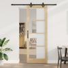 vidaXL Sliding Door with 'ORKDAL' Hardware Set Solid Wood & Glass 3332169