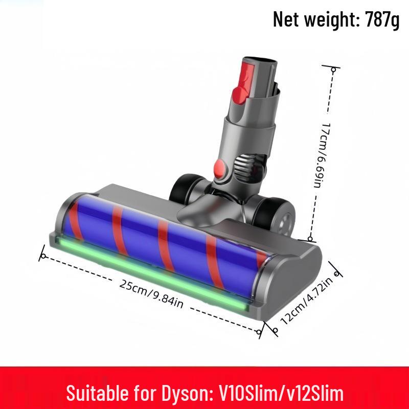 Dyson Vacuum Cleaner Accessory: V6-V11, V15 Slim Green Light Dust-Revealing Floor Brush.