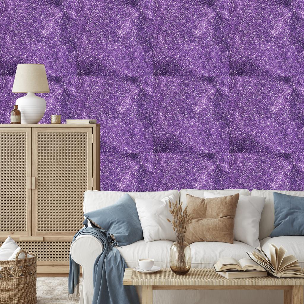 Violet and indigo glitter wallpaper for living room and bedroom 50x1000