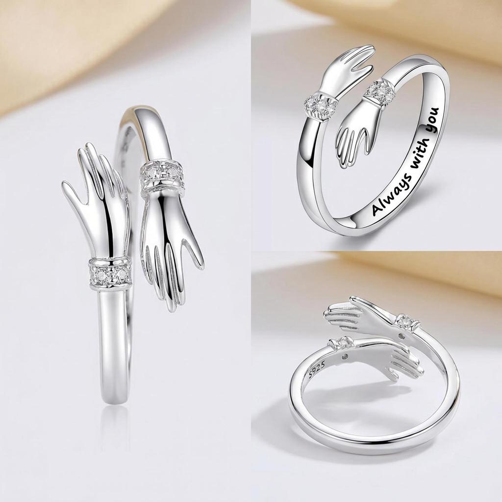 Verstellbarer Zirkon Umarmungsring - Europäisches & Amerikanisches Schlichtes Mode-Design für Damen