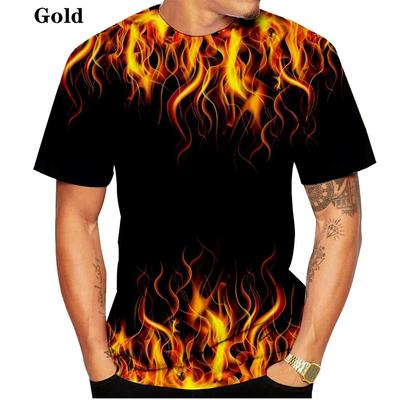 Men Women Cool Flame T-shirt 3d Print Fire Flame Casual Funny Pullover Unisex  Fashion Tops