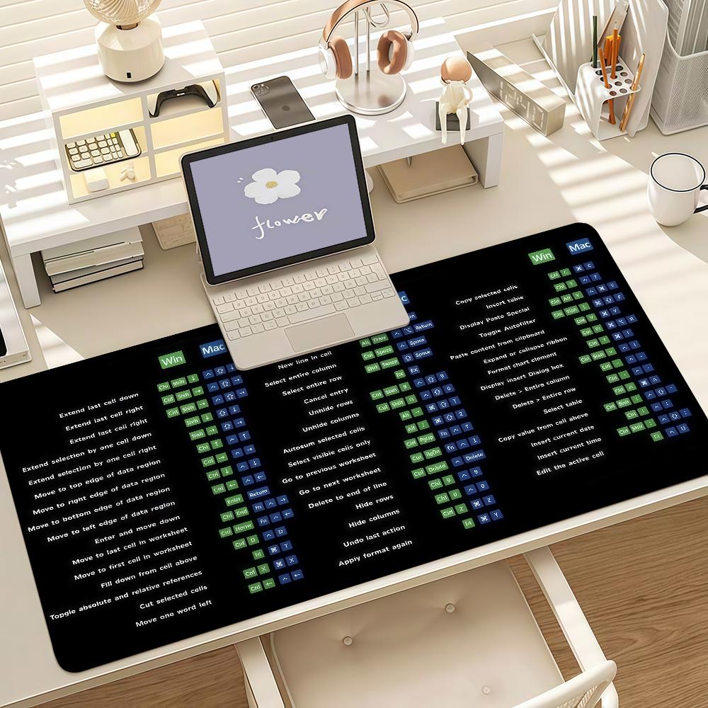 Podložka pod myš Office Word Excel Ppt Zkratky Protiskluzová Gumový Okraj Uzamčený Zesílená Podložka na Herní Stůl pro Notebook